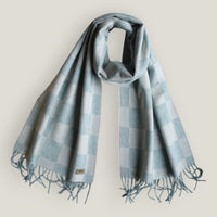 Moonstone Merino Check Scarf