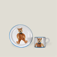 Blue Teddy Bear Santa Small Mug & Side Plate