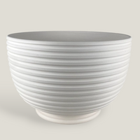 White Ridged Salad Bowl