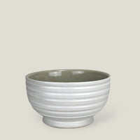 White Ridged Porridge Bowl